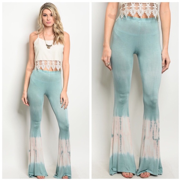 Couture Gypsy Pants - ❗️CLEARANCE❗️Mint Cream Tie Dye Bell Bottoms S M L